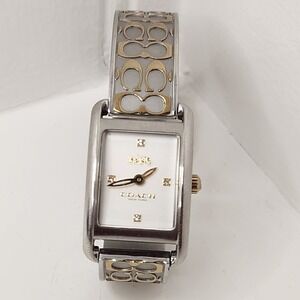 Coach Allie Bangle Watch Womens Silver Gold Stainless Steel Model 14503381